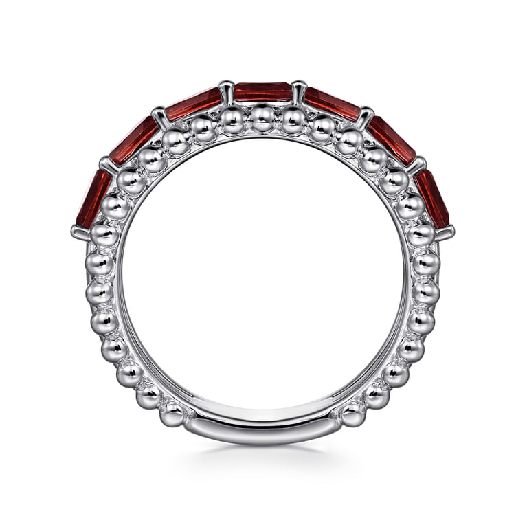 925 Sterling Silver Bujukan Garnet Easy Stackable Ring - Shot 2
