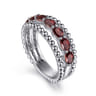 925 Sterling Silver Bujukan Garnet Easy Stackable Ring