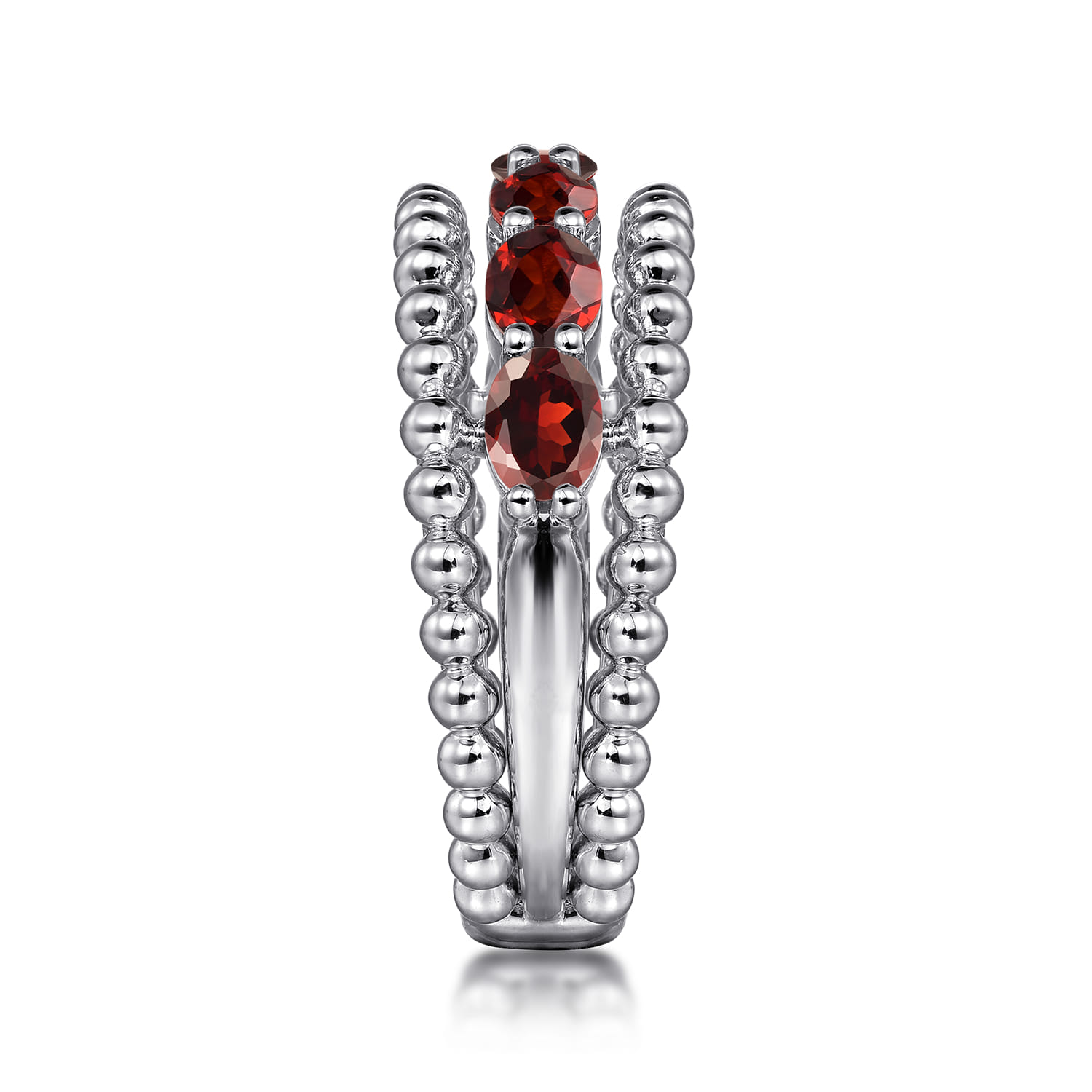 925 Sterling Silver Bujukan Garnet Easy Stackable Ring