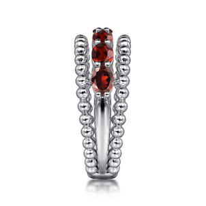 925 Sterling Silver Bujukan Garnet Easy Stackable Ring