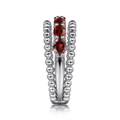 925 Sterling Silver Bujukan Garnet Easy Stackable Ring