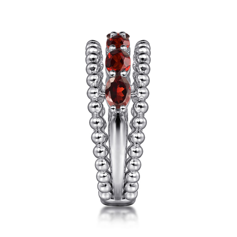 925 Sterling Silver Bujukan Garnet Easy Stackable Ring - Shot 4