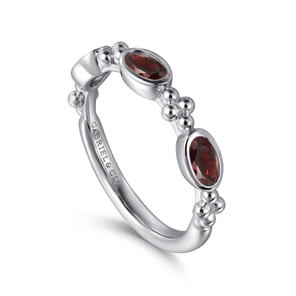 925 Sterling Silver Bujukan Garnet Fashion Ladies Ring