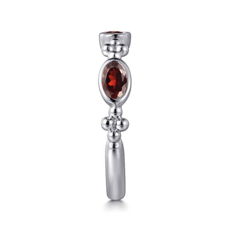 925 Sterling Silver Bujukan Garnet Fashion Ladies Ring - Shot 4
