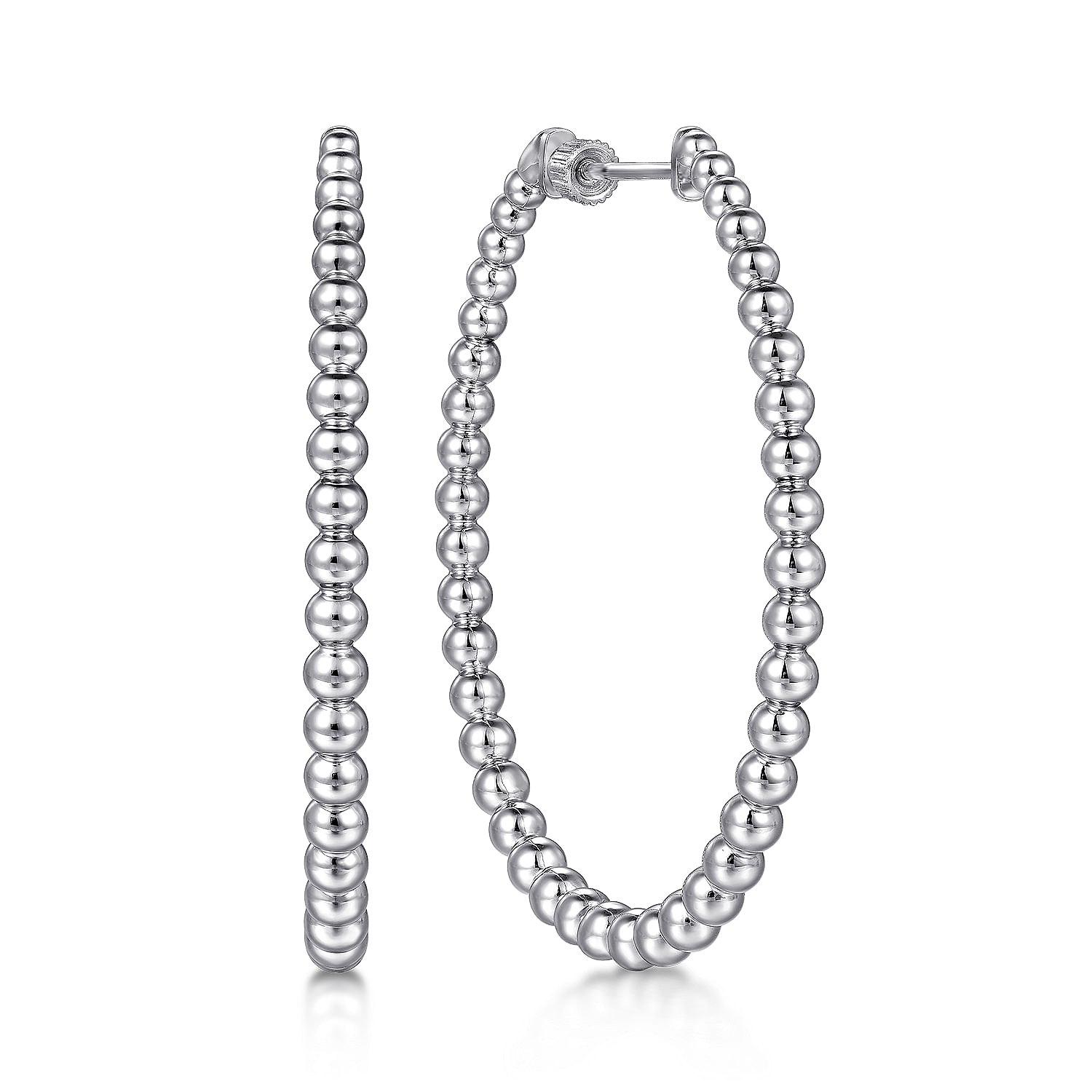 ★ TATIANA★ Silver 925 Lucent Line Hoop Earrings EC3200 50 925 Sterling Silver Hoop Earrings -Plated Hoop Earrings Big