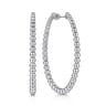 925 Sterling Silver Bujukan Graduated 50mm Classic Hoop Earrings