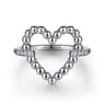 925 Sterling Silver Bujukan Heart Diamond Ladies Ring - 0.05 ct