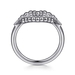 925 Sterling Silver Bujukan Heart Diamond Ladies Ring