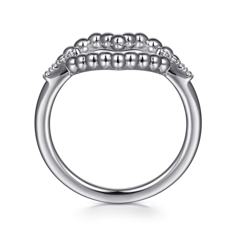 925 Sterling Silver Bujukan Heart Diamond Ladies Ring - 0.05 ct - Shot 2
