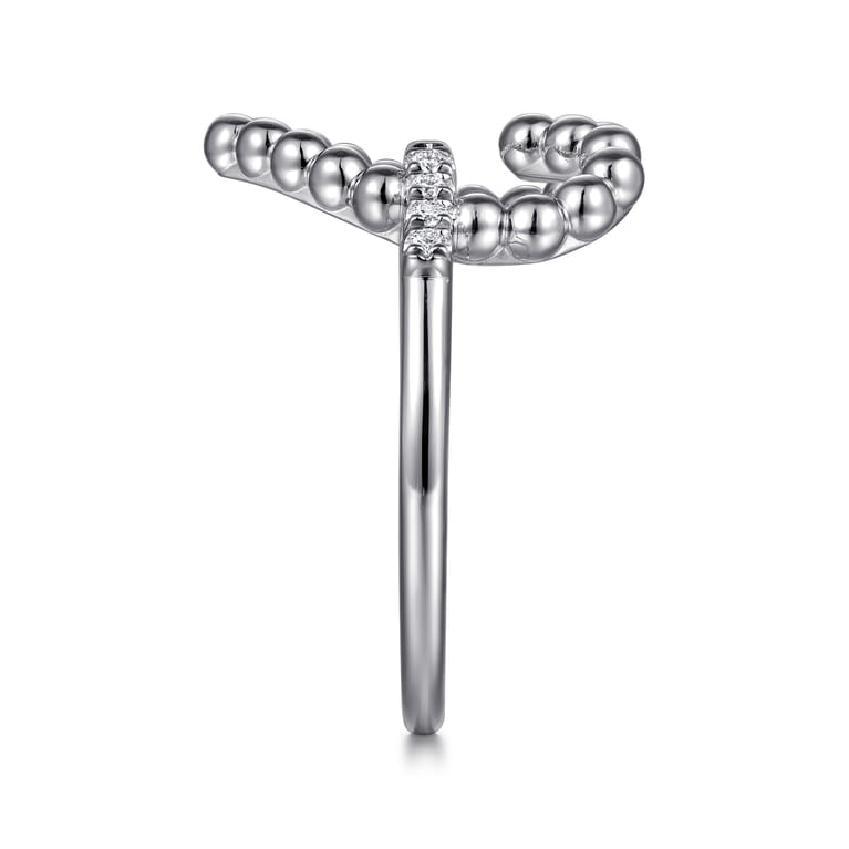 925 Sterling Silver Bujukan Heart Diamond Ladies Ring - 0.05 ct - Shot 4