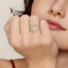 925 Sterling Silver Bujukan Heart Diamond Ladies Ring - 0.05 ct