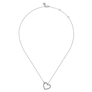 925 Sterling Silver Bujukan Heart Diamond Pendant Necklace