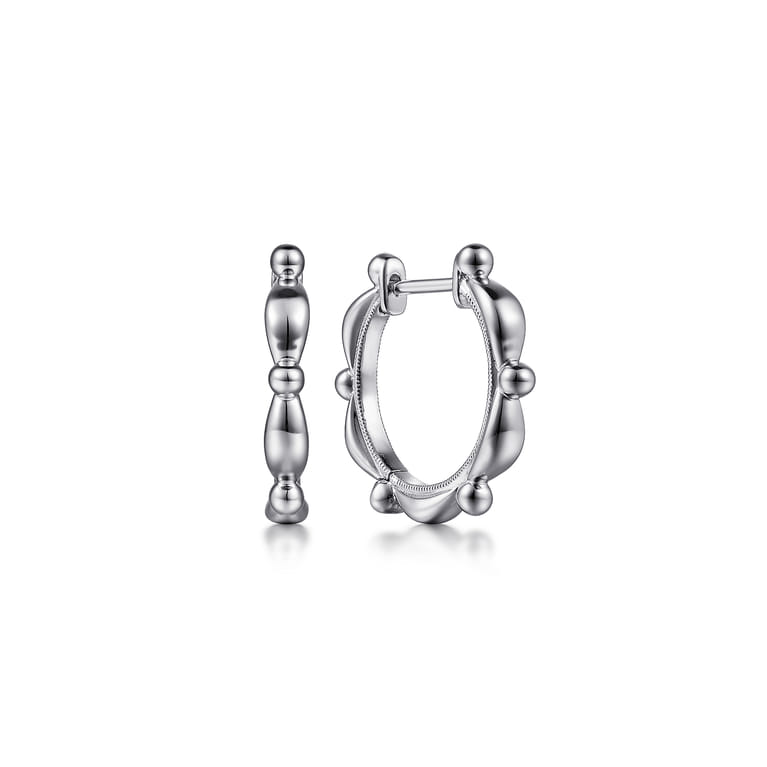 925 Sterling Silver Bujukan Huggie Earrings - Shot 1