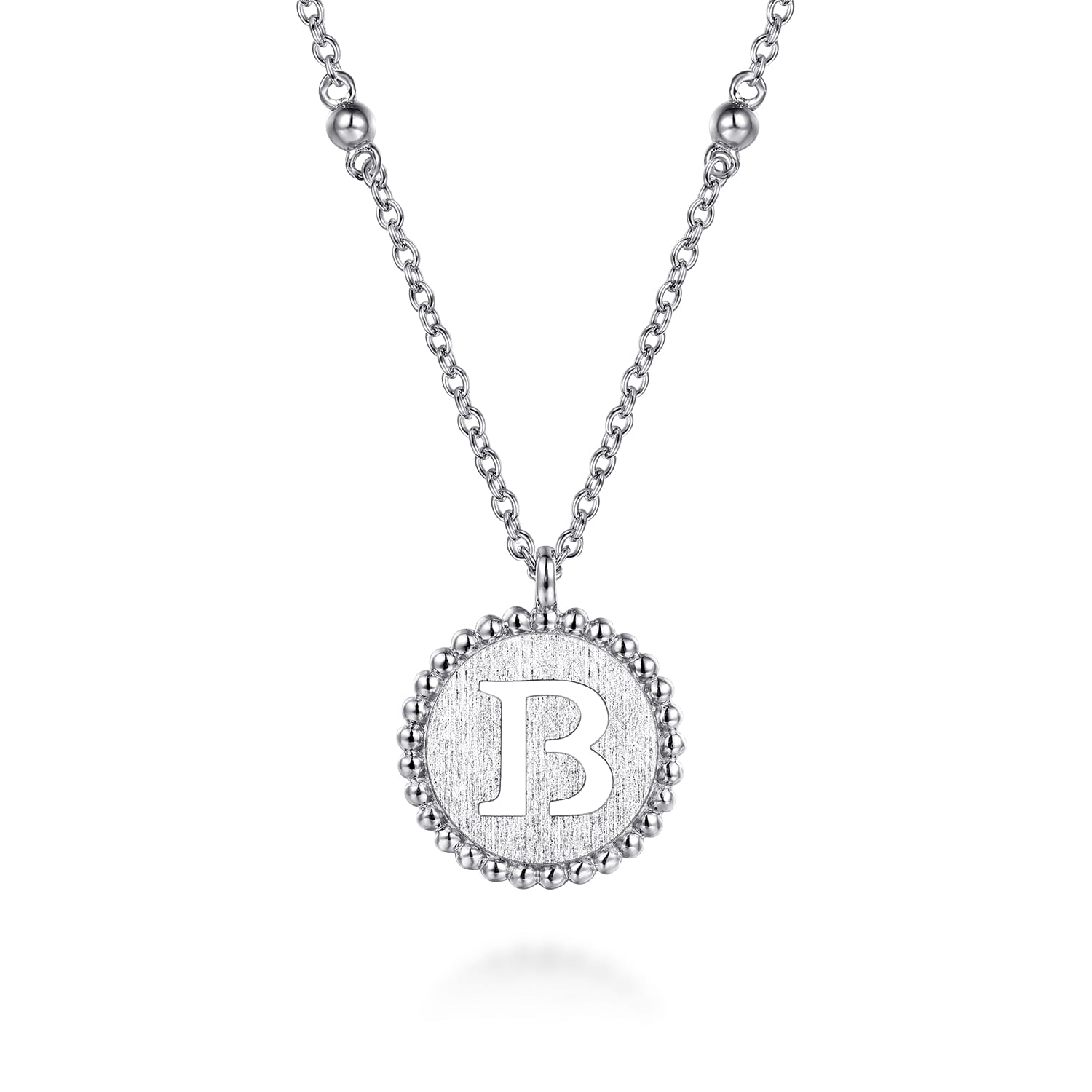 925 Sterling Silver Bujukan Initial B Medallion Pendant Necklace - Shot 1