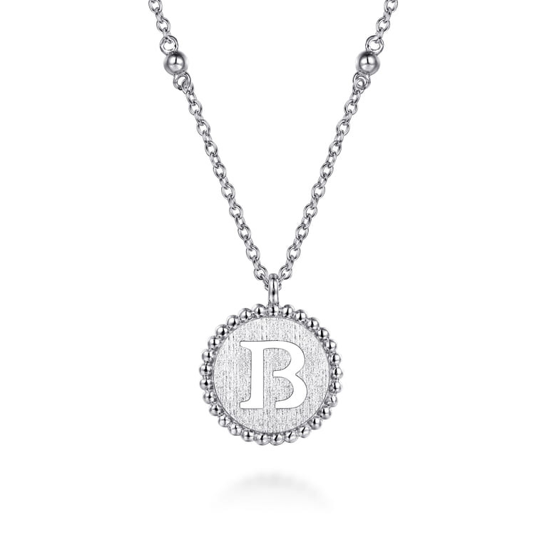 925 Sterling Silver Bujukan Initial B Medallion Pendant Necklace - Shot 1
