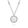 925 Sterling Silver Bujukan Initial B Medallion Pendant Necklace