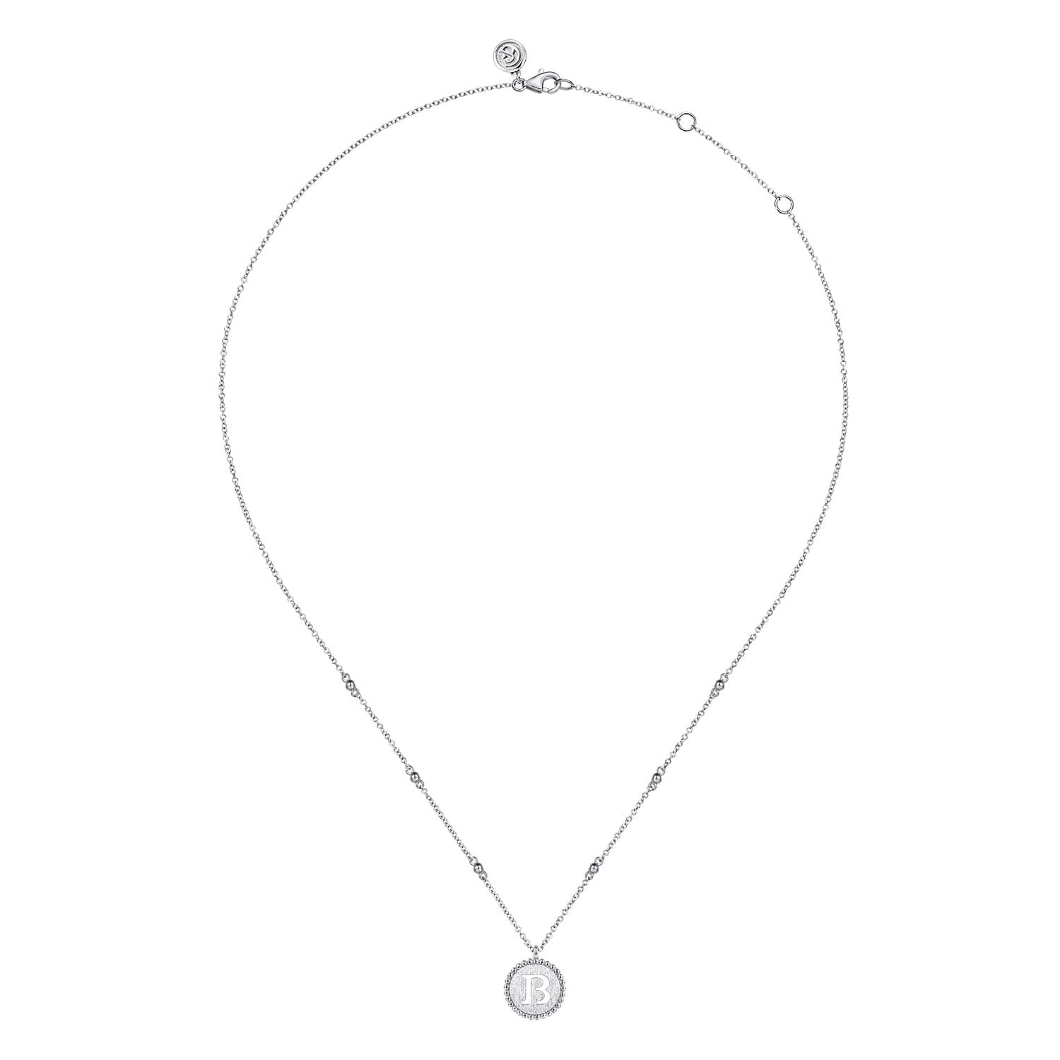 925 Sterling Silver Bujukan Initial B Medallion Pendant Necklace - Shot 2