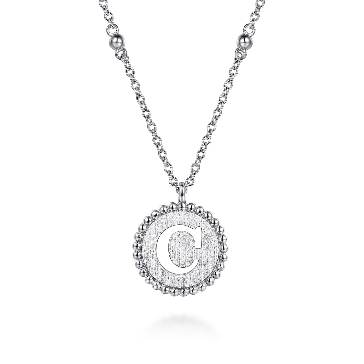 925 Sterling Silver Bujukan Initial C Medallion Pendant Necklace - Shot 1