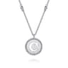 925 Sterling Silver Bujukan Initial C Medallion Pendant Necklace