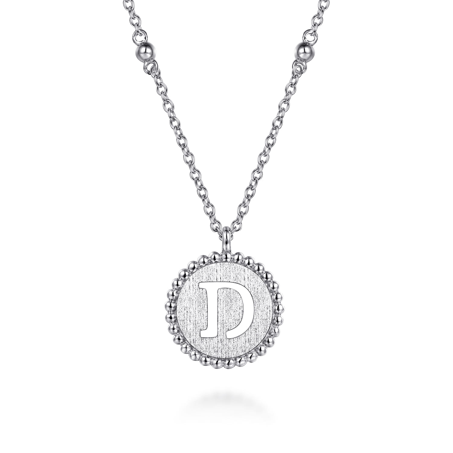 925 Sterling Silver Bujukan Initial D Medallion Pendant Necklace - Shot 1