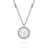 925 Sterling Silver Bujukan Initial D Medallion Pendant Necklace