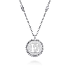 925 Sterling Silver Bujukan Initial E Medallion Pendant Necklace