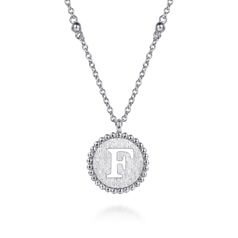 925 Sterling Silver Bujukan Initial F Medallion Pendant Necklace - Shot 1