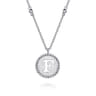 925 Sterling Silver Bujukan Initial F Medallion Pendant Necklace