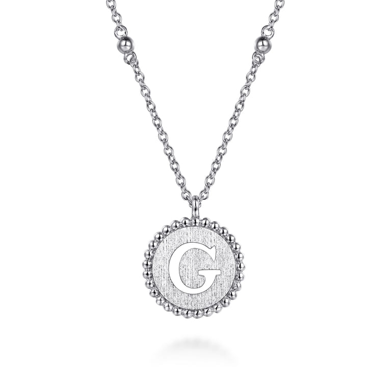 925 Sterling Silver Bujukan Initial G Medallion Pendant Necklace - Shot 1