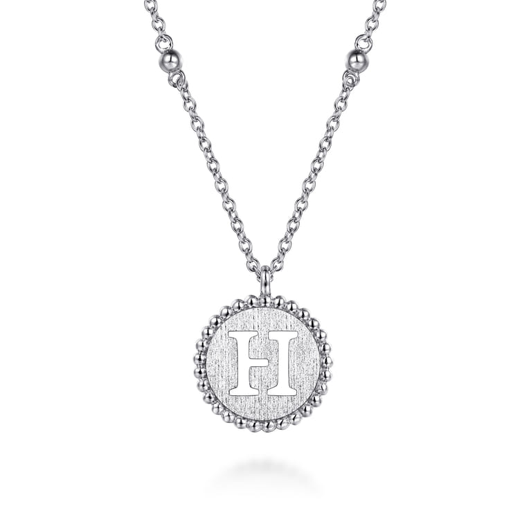 925 Sterling Silver Bujukan Initial H Medallion Pendant Necklace - Shot 1
