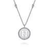 925 Sterling Silver Bujukan Initial H Medallion Pendant Necklace