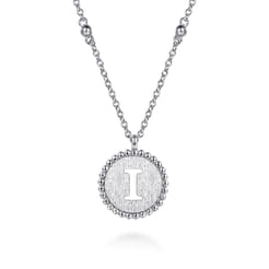 925 Sterling Silver Bujukan Initial I Medallion Pendant Necklace