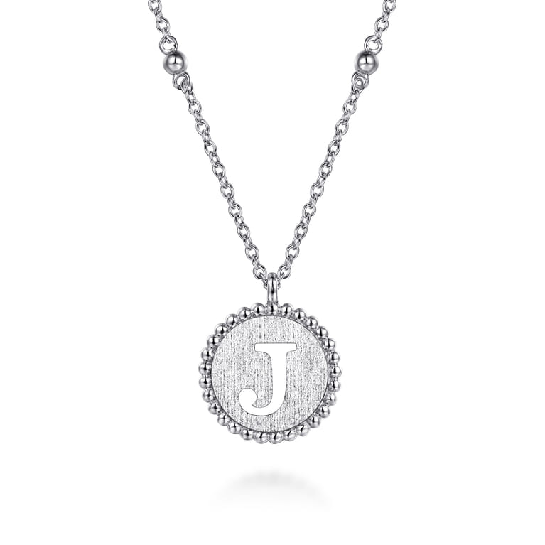 925 Sterling Silver Bujukan Initial J Medallion Pendant Necklace - Shot 1