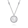 925 Sterling Silver Bujukan Initial J Medallion Pendant Necklace