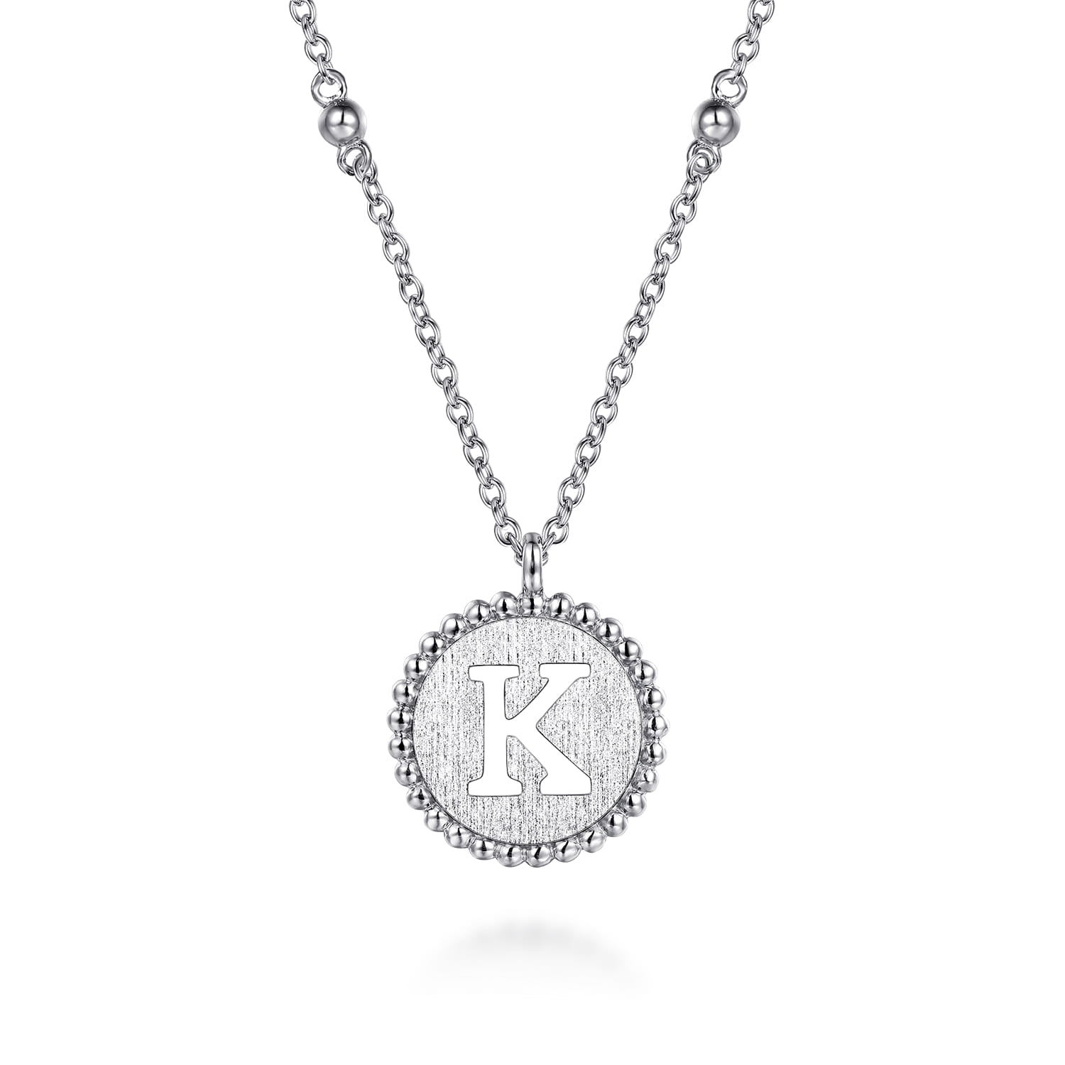 925 Sterling Silver Bujukan Initial K Medallion Pendant Necklace - Shot 1