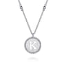 925 Sterling Silver Bujukan Initial K Medallion Pendant Necklace