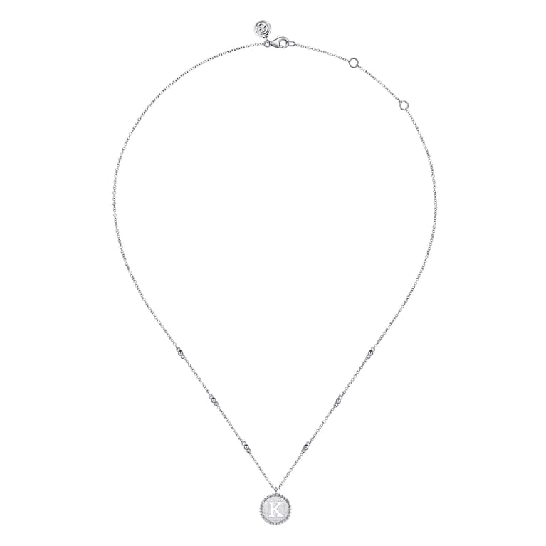 925 Sterling Silver Bujukan Initial K Medallion Pendant Necklace - Shot 2