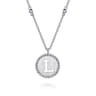 925 Sterling Silver Bujukan Initial L Medallion Pendant Necklace
