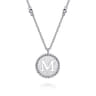 925 Sterling Silver Bujukan Initial M Medallion Pendant Necklace