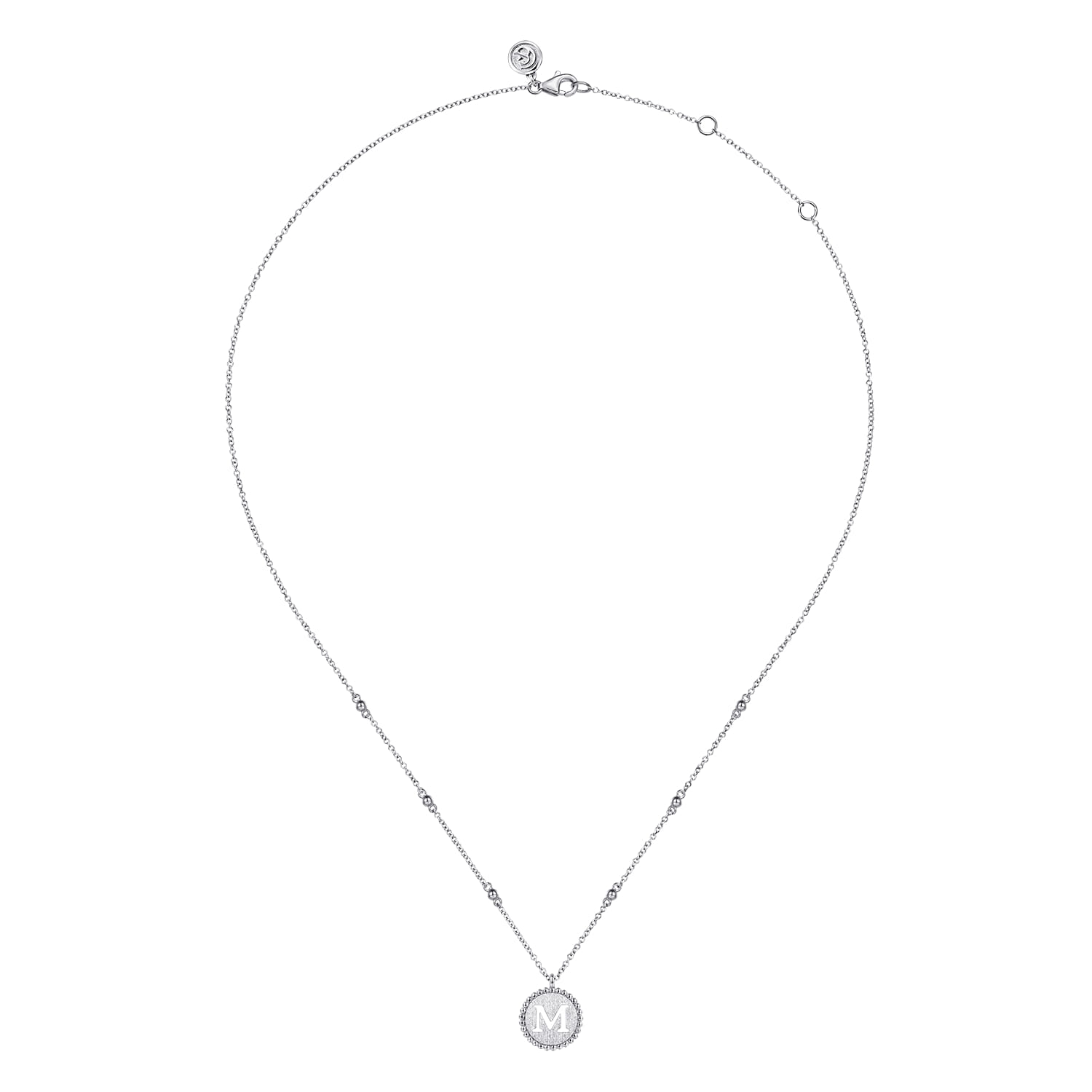 925 Sterling Silver Bujukan Initial M Medallion Pendant Necklace - Shot 2