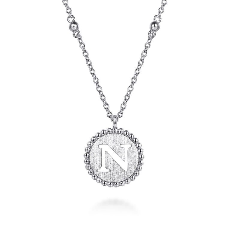 925 Sterling Silver Bujukan Initial N Medallion Pendant Necklace - Shot 1