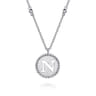 925 Sterling Silver Bujukan Initial N Medallion Pendant Necklace