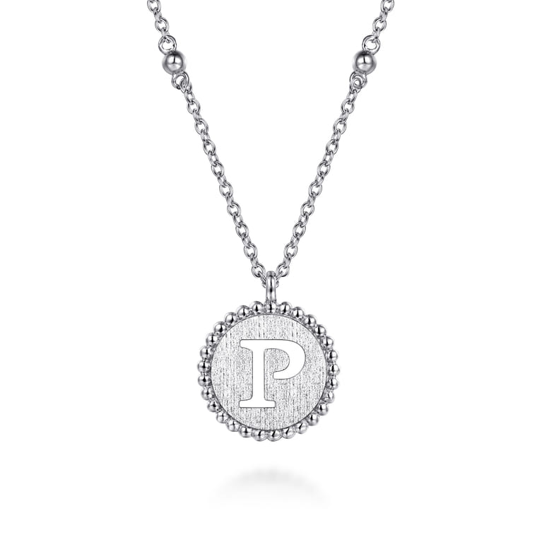 925 Sterling Silver Bujukan Initial P Medallion Pendant Necklace - Shot 1