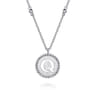 925 Sterling Silver Bujukan Initial Q Medallion Pendant Necklace