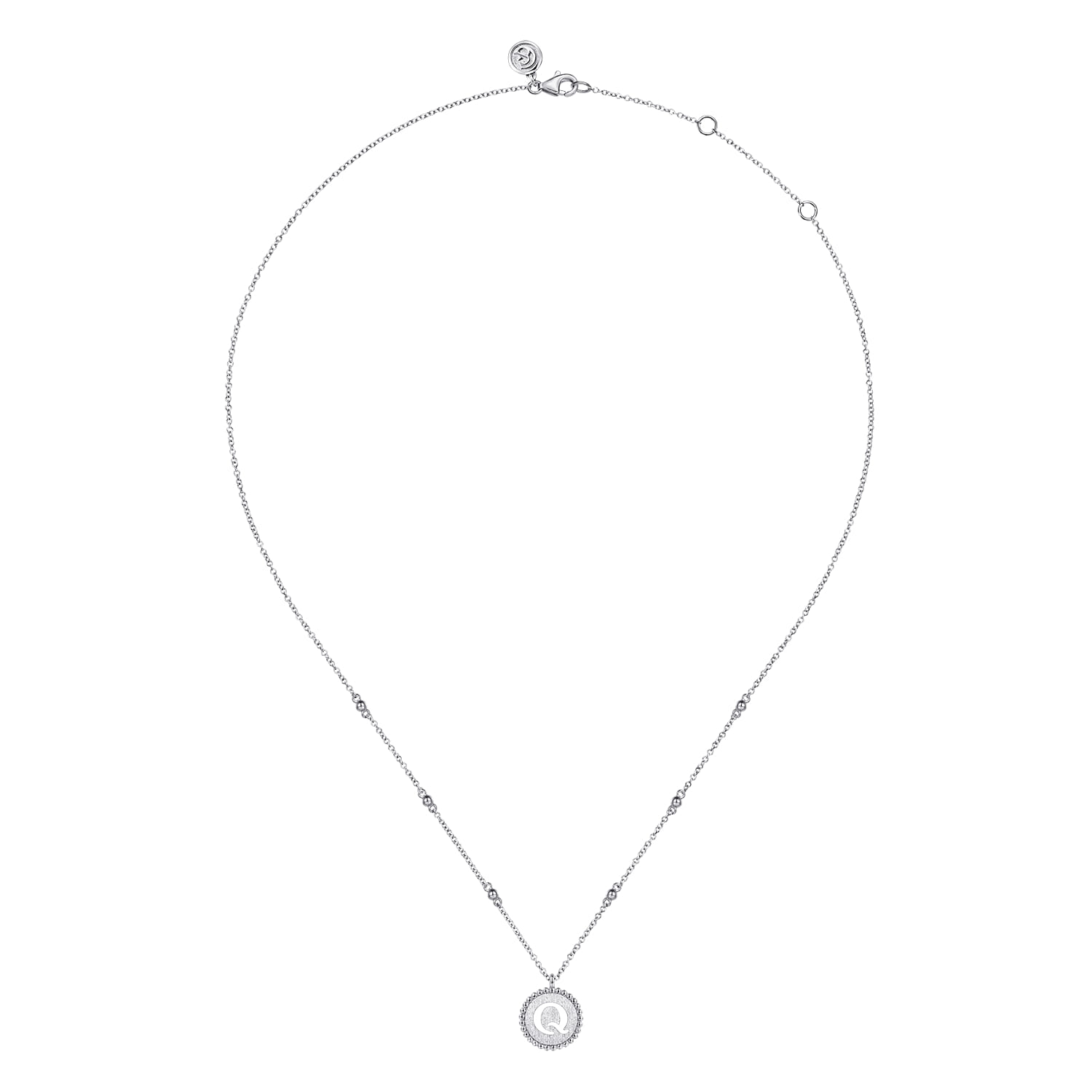 925 Sterling Silver Bujukan Initial Q Medallion Pendant Necklace - Shot 2