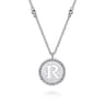 925 Sterling Silver Bujukan Initial R Medallion Pendant Necklace
