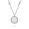 925 Sterling Silver Bujukan Initial S Medallion Pendant Necklace