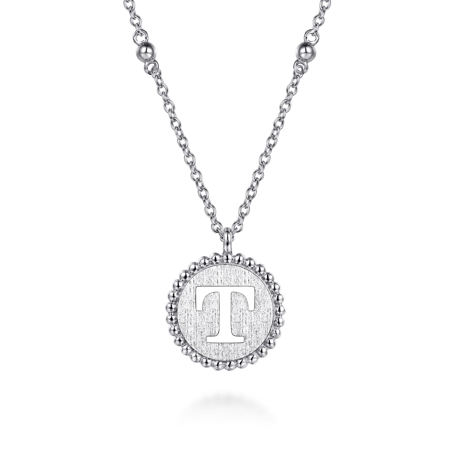 925 Sterling Silver Bujukan Initial T Medallion Pendant Necklace - Shot 1