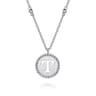 925 Sterling Silver Bujukan Initial T Medallion Pendant Necklace