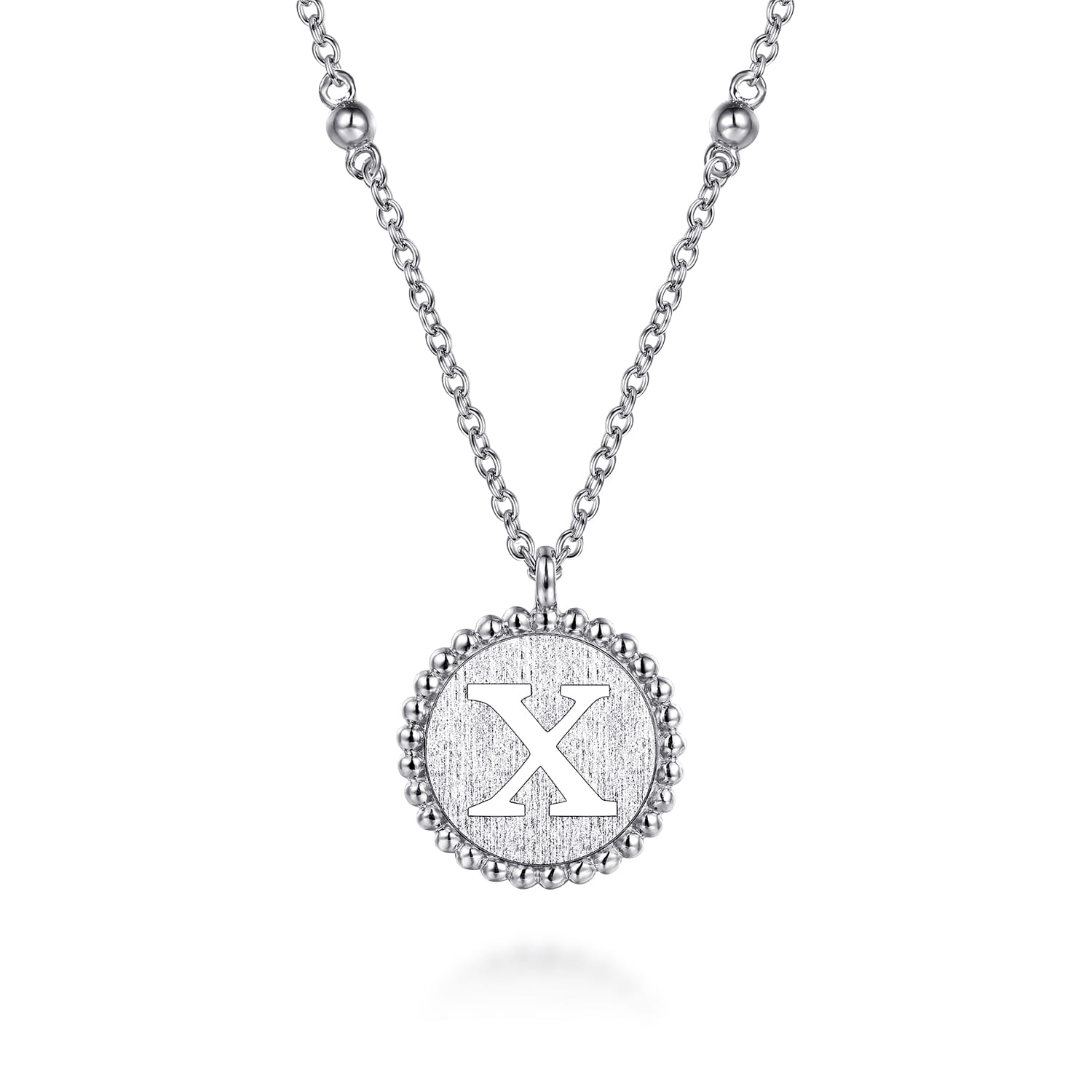 925 Sterling Silver Bujukan Initial X Medallion Pendant Necklace - Shot 1